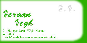 herman vegh business card